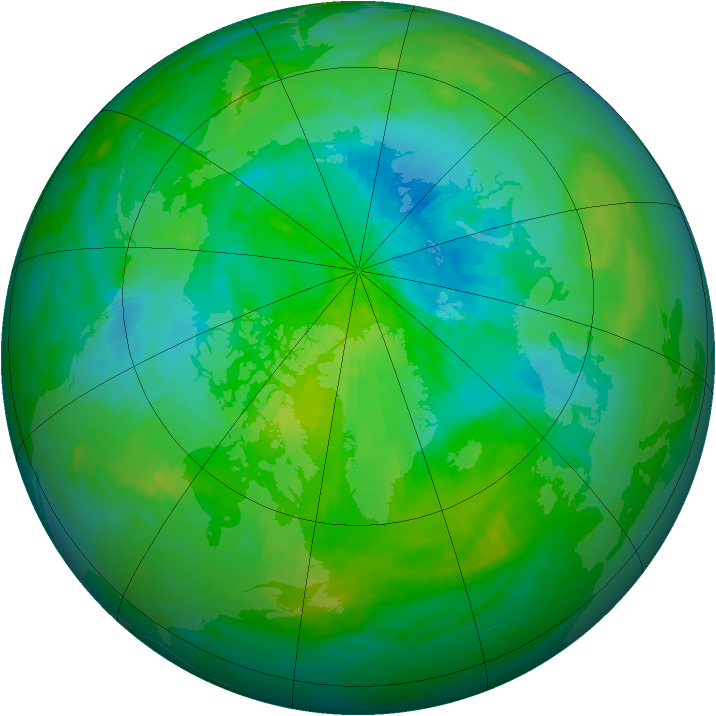 Arctic ozone map for 04 September 1987